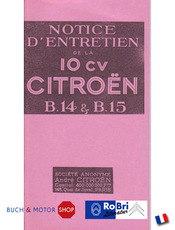 Citroën 10CV Instructieboekje 1926